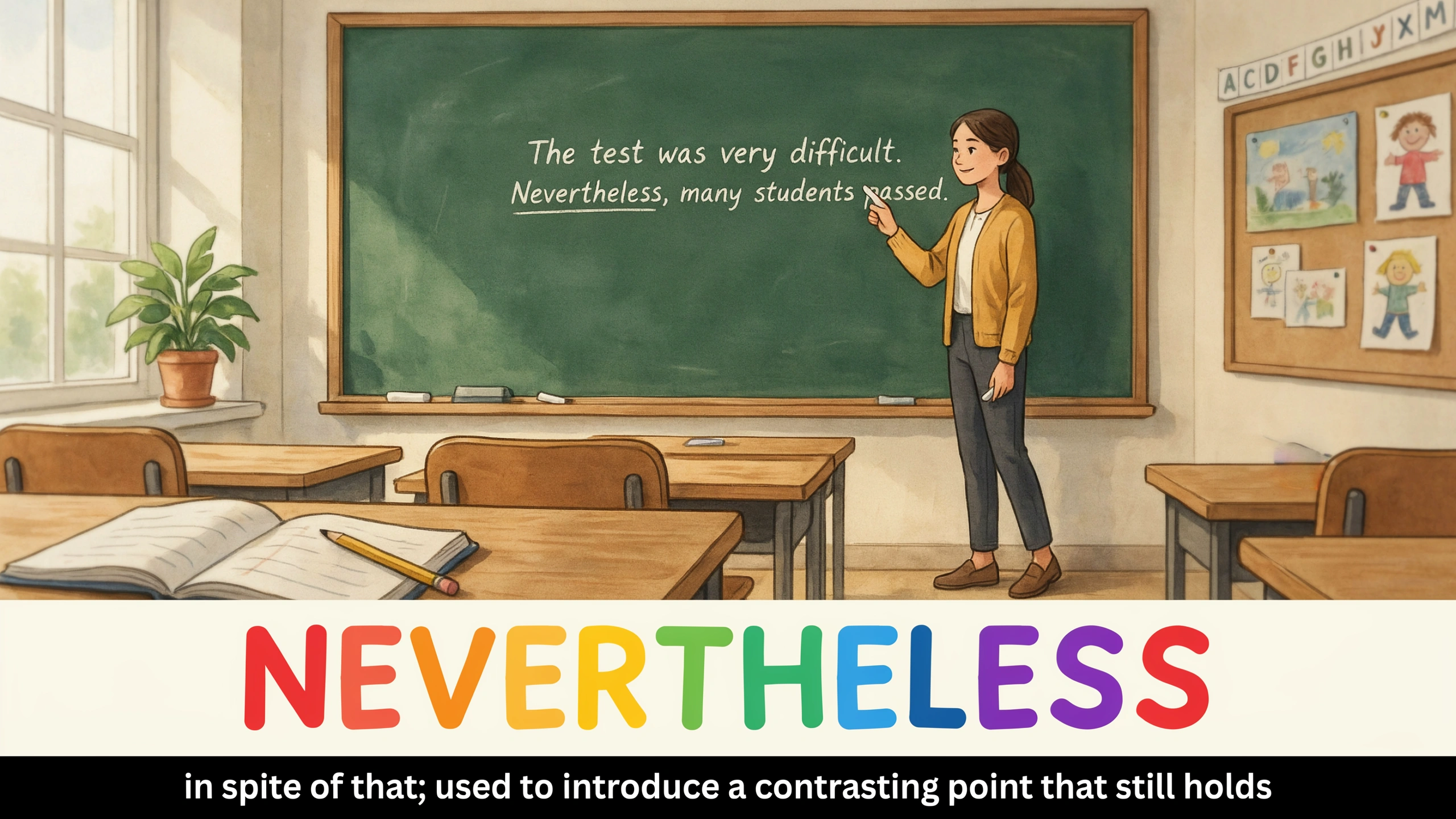 English Illustration for nevertheless
